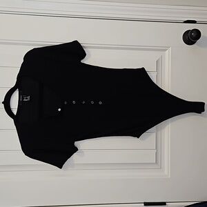 🩴 Black Ribbed Bodysuit Size L